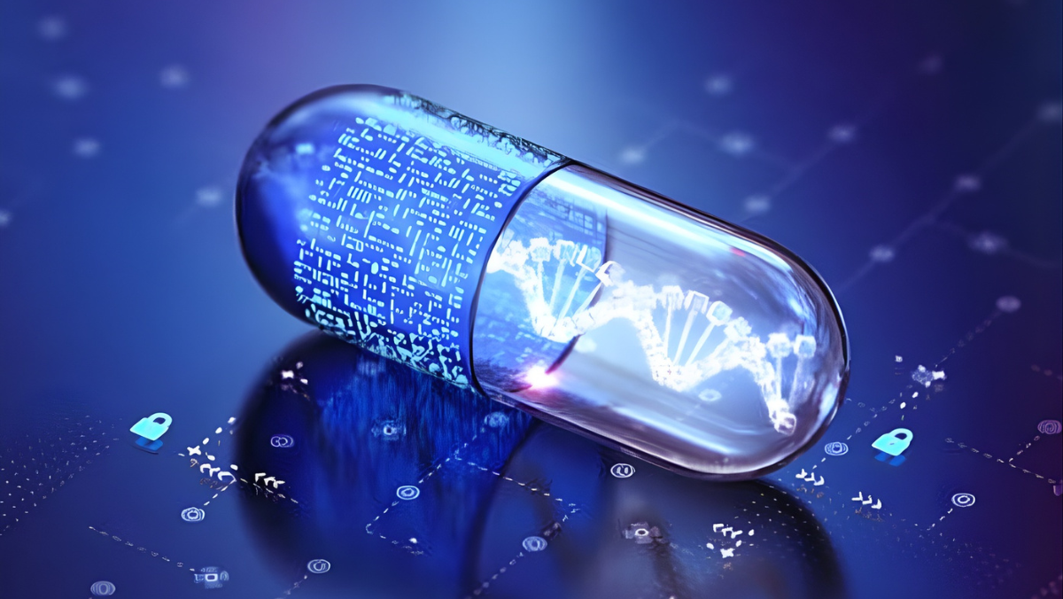 Digital capsule illustrating artificial intelligence in advanced drug delivery systems